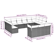 Afuera Living Contemporary 13 Piece Poly Rattan Sofa Set in Gray