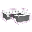Afuera Living Contemporary 14 Piece Poly Rattan Sofa Set in Black