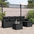 Afuera Living Contemporary Synthetic Poly Rattan Sofa Set in Black