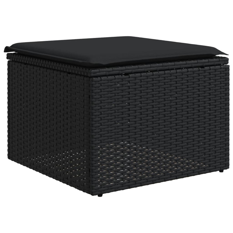 Afuera Living Contemporary Synthetic Poly Rattan Sofa Set in Black