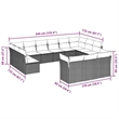 Afuera Living Contemporary 13 Piece Poly Rattan Sofa Set in Brown/Cream