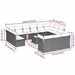 Afuera Living Contemporary 14 Piece Poly Rattan Sofa Set in Gray