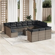 Afuera Living Contemporary Synthetic Poly Rattan Garden Sofa Set in Gray