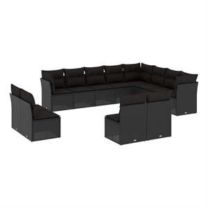 Afuera Living Contemporary 12 Piece Steel Small Sofa Set in Black