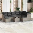 Afuera Living Contemporary 10 Piece Poly Rattan Sofa Set in Gray