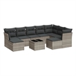 Afuera Living Contemporary 10 Piece Poly Rattan Sofa Set in Gray