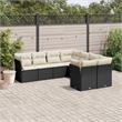 Afuera Living Contemporary 8 Piece Poly Rattan Sofa Set in Black