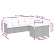 Afuera Living Contemporary 8 Piece Poly Rattan Sofa Set in Brown/Cream
