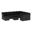 Afuera Living Contemporary Synthetic Poly Rattan Garden Sofa Set in Black