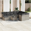 Afuera Living Contemporary 11 Piece Poly Rattan Sofa Set in Gray