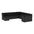 Afuera Living Contemporary 11 Piece Poly Rattan Small Sofa Set in Black