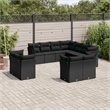 Afuera Living Contemporary 11 Piece Poly Rattan Sofa Set in Black