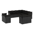 Afuera Living Contemporary 11 Piece Poly Rattan Sofa Set in Black
