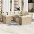 Afuera Living Contemporary 12 Piece Poly Rattan Sofa Set in Beige