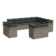 Afuera Living Contemporary 12 Piece Poly Rattan Sofa Set in Gray