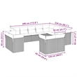 Afuera Living Contemporary Synthetic Poly Rattan 12 Piece Sofa Set in Gray