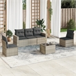 Afuera Living Contemporary Synthetic Poly Rattan 6 Piece Sofa Set in Gray