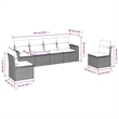 Afuera Living Contemporary 6 Piece Poly Rattan Sofa Set in Black/Cream