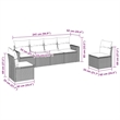 Afuera Living Contemporary 6 Piece Poly Rattan Sofa Set in Brown/Cream