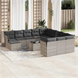 Afuera Living Contemporary Synthetic Poly Rattan 13 Piece  Sofa Set in Gray