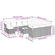Afuera Living Contemporary Synthetic Poly Rattan 13 Piece  Sofa Set in Gray
