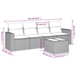 Afuera Living Contemporary 5 Piece Poly Rattan Sofa Set in Gray