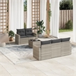 Afuera Living Contemporary 6 Piece Poly Rattan Sofa Set in Gray