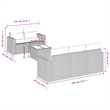 Afuera Living Contemporary 6 Piece Poly Rattan Sofa Set in Gray