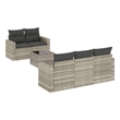 Afuera Living Contemporary 6 Piece Poly Rattan Sofa Set in Gray