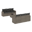Afuera Living Contemporary Synthetic Poly Rattan 7 Piece  Sofa Set in Gray