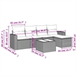 Afuera Living Contemporary 6 Piece Poly Rattan Sofa Set in Gray