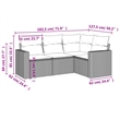Afuera Living Contemporary 4 Piece Poly Rattan Sofa Set in Black/Cream