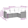 Afuera Living Contemporary Synthetic Poly Rattan 4 Piece  Sofa Set in Gray