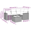 Afuera Living Contemporary 5 Piece Poly Rattan Large Sofa Set in Gray