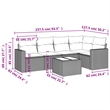 Afuera Living Contemporary 6 Piece Poly Rattan Small Sofa Set in Black