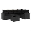 Afuera Living Contemporary 6 Piece Poly Rattan Small Sofa Set in Black