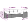 Afuera Living Contemporary Synthetic Poly Rattan 5 Piece  Sofa Set in Beige