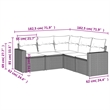 Afuera Living Contemporary 5 Piece Poly Rattan Sofa Set in Black