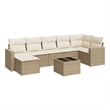 Afuera Living Contemporary 8 Piece Poly Rattan Small Patio Sofa Set