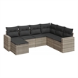 Afuera Living Contemporary 7 Piece Poly Rattan Sofa Set in Gray