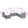 Afuera Living Contemporary 7 Piece Poly Rattan Large Sofa Set in Gray