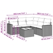 Afuera Living Contemporary 6 Piece Poly Rattan Sofa Set in Beige