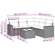 Afuera Living Contemporary 6 Piece Poly Rattan Sofa Set in Gray/Beige