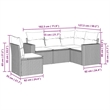 Afuera Living Contemporary 5 Piece Poly Rattan Sofa Set in Gray