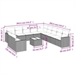 Afuera Living Contemporary 12 Piece Poly Rattan Sofa Set in Gray