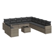 Afuera Living Contemporary 12 Piece Poly Rattan Sofa Set in Gray