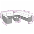 Afuera Living Contemporary Synthetic Poly Rattan 12 Piece  Sofa Set in Gray