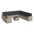 Afuera Living Contemporary Synthetic Poly Rattan 12 Piece  Sofa Set in Gray