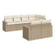 Afuera Living 7 Piece Poly Rattan Large Patio Sofa Set in Cream/Beige