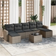 Afuera Living Contemporary Synthetic Poly Rattan 8 Piece  Sofa Set in Gray